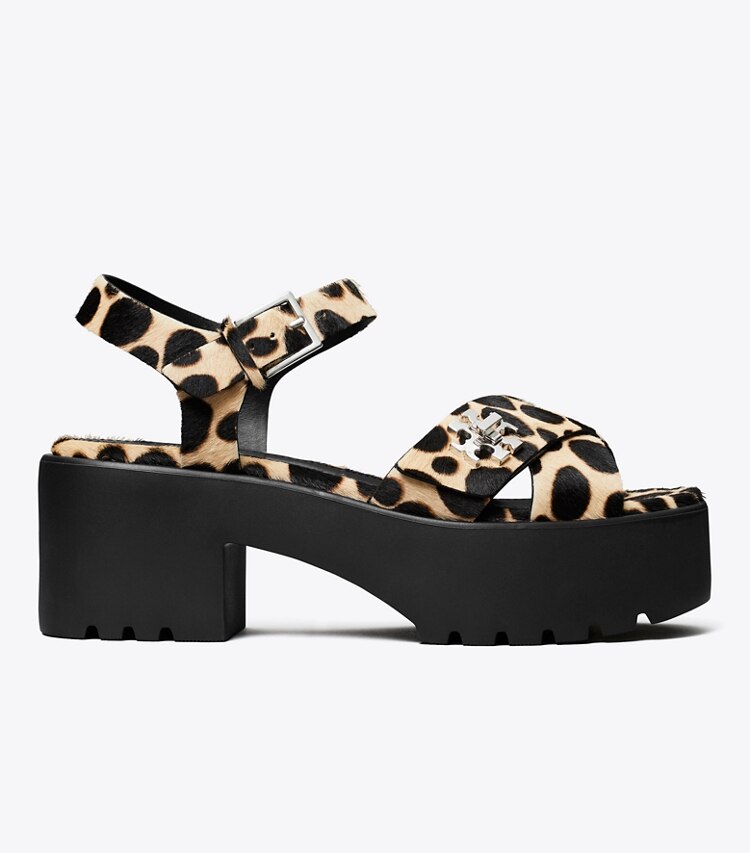 Turnlock Platform Lug Heeled Sandal