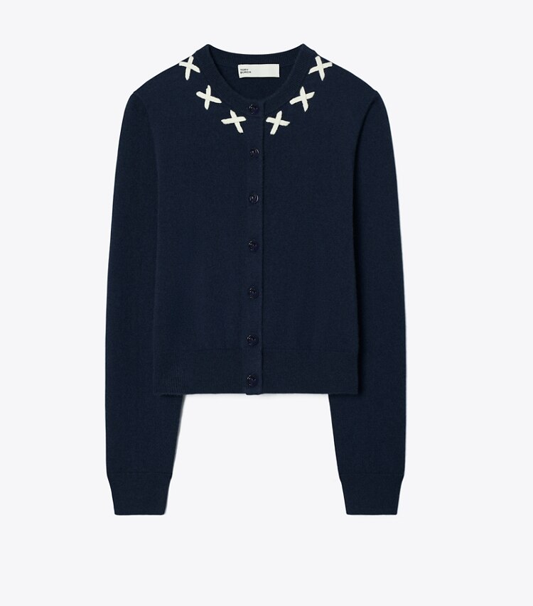 Embroidered Merino and Cashmere Cardigan