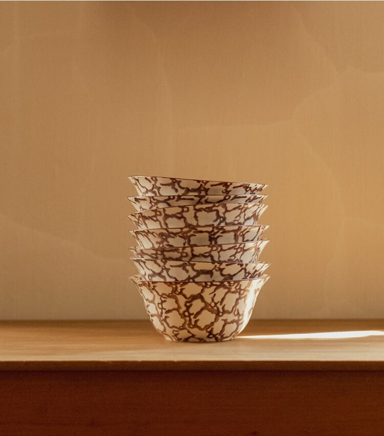 Spongeware Small Bowl, Set of 4