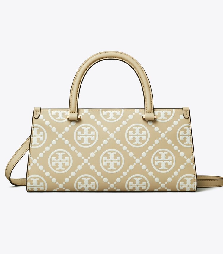 T Monogram Embossed Small East-West Tote