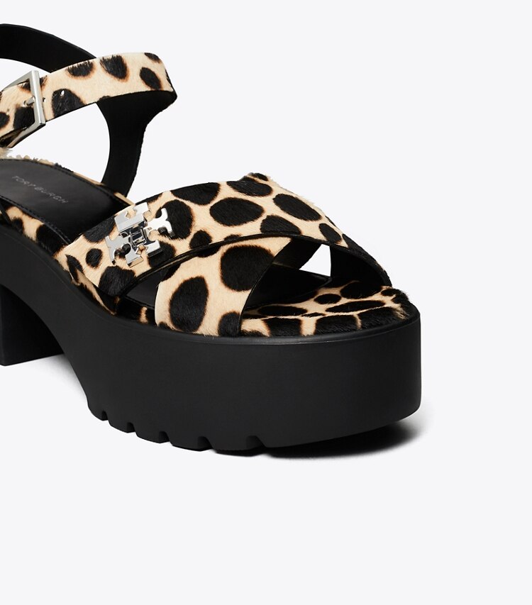 Turnlock Platform Lug Heeled Sandal