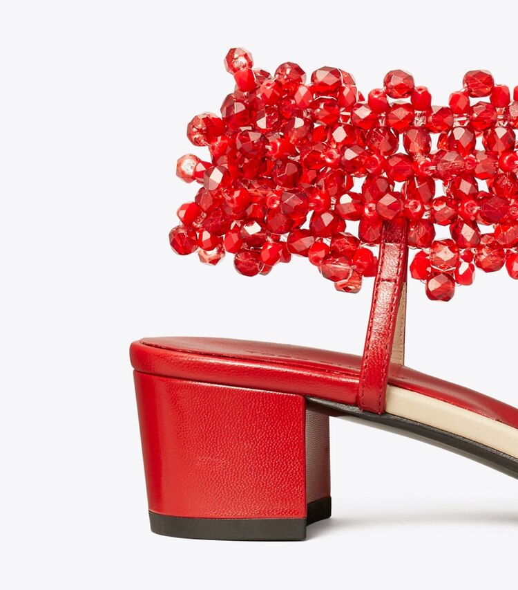 Beaded Heeled Sandal