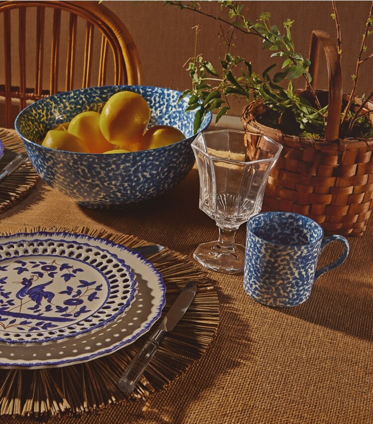 Spongeware Mug, Set of 4