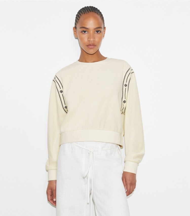 T Logo Velour Crewneck