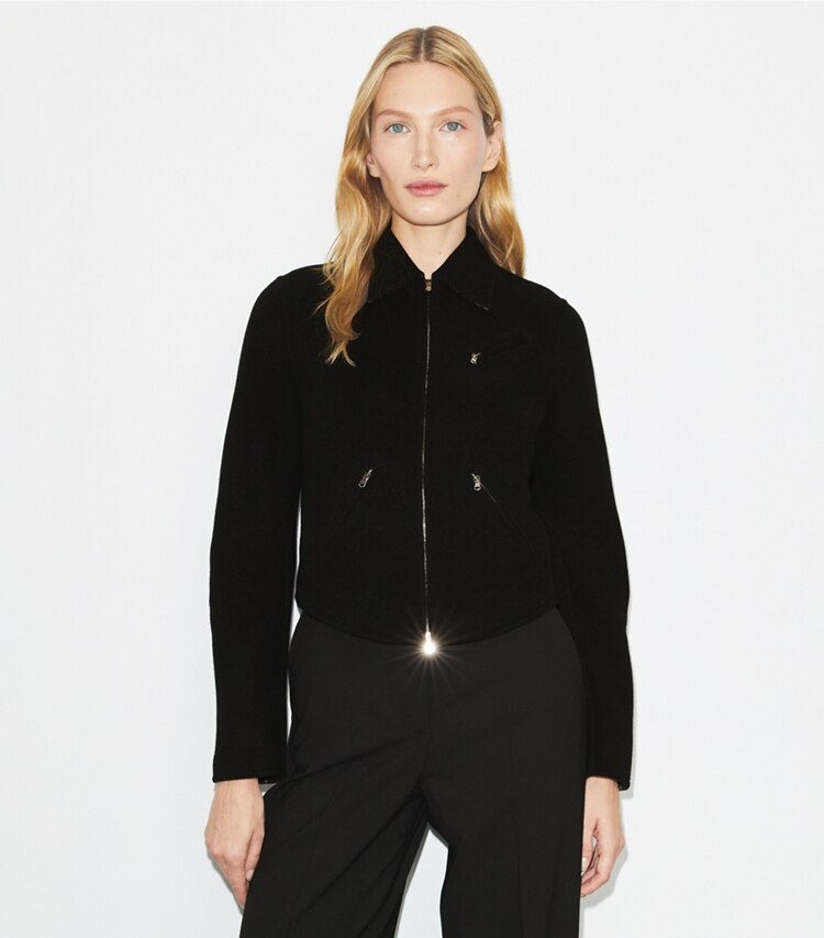 T Monogram Wool Biker Jacket