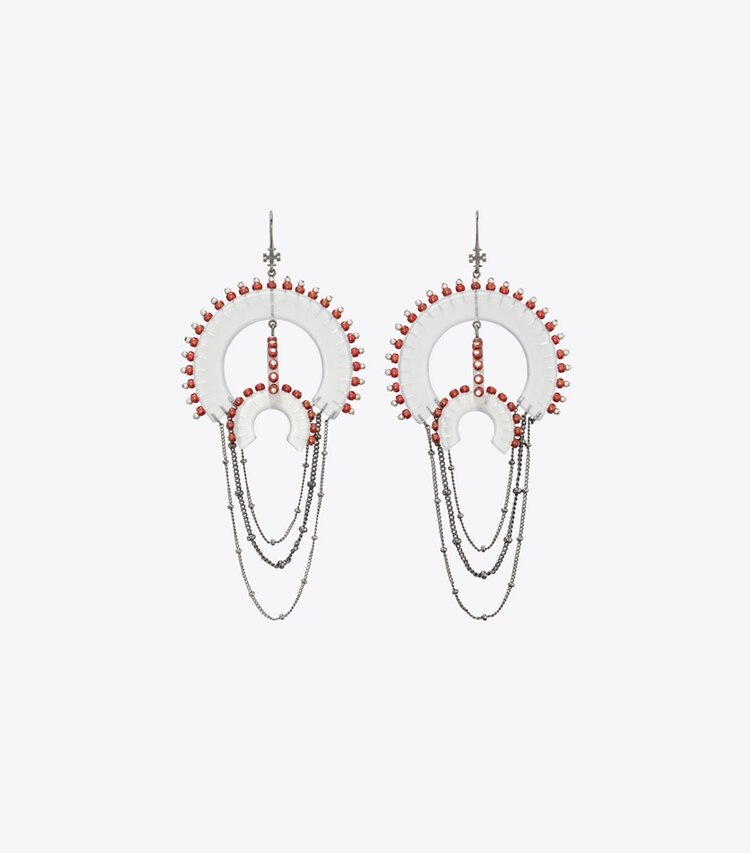 Bead And Resin Chandelier Earrings