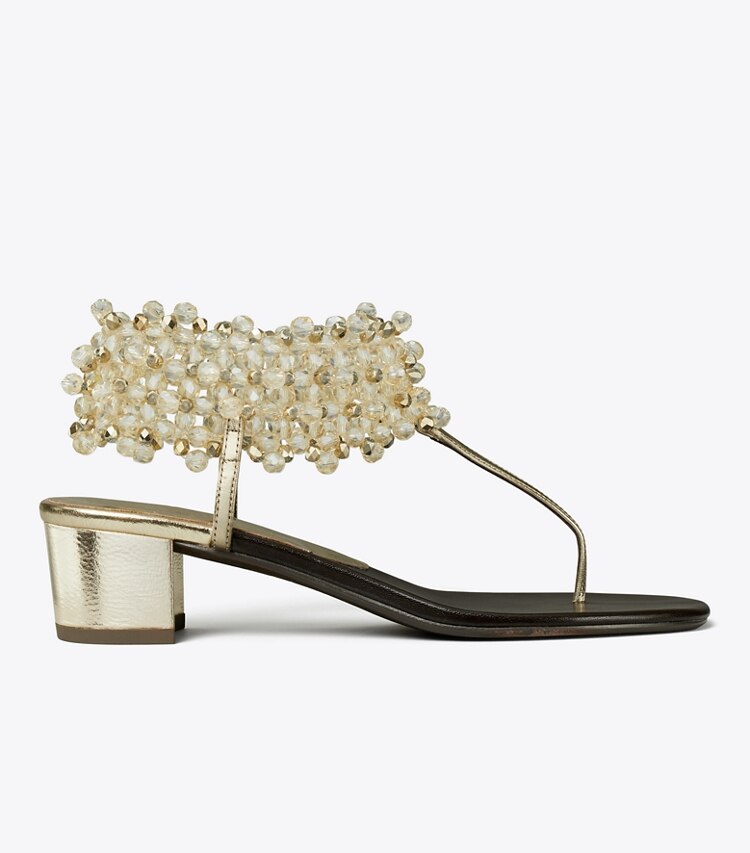 Beaded Heeled Sandal