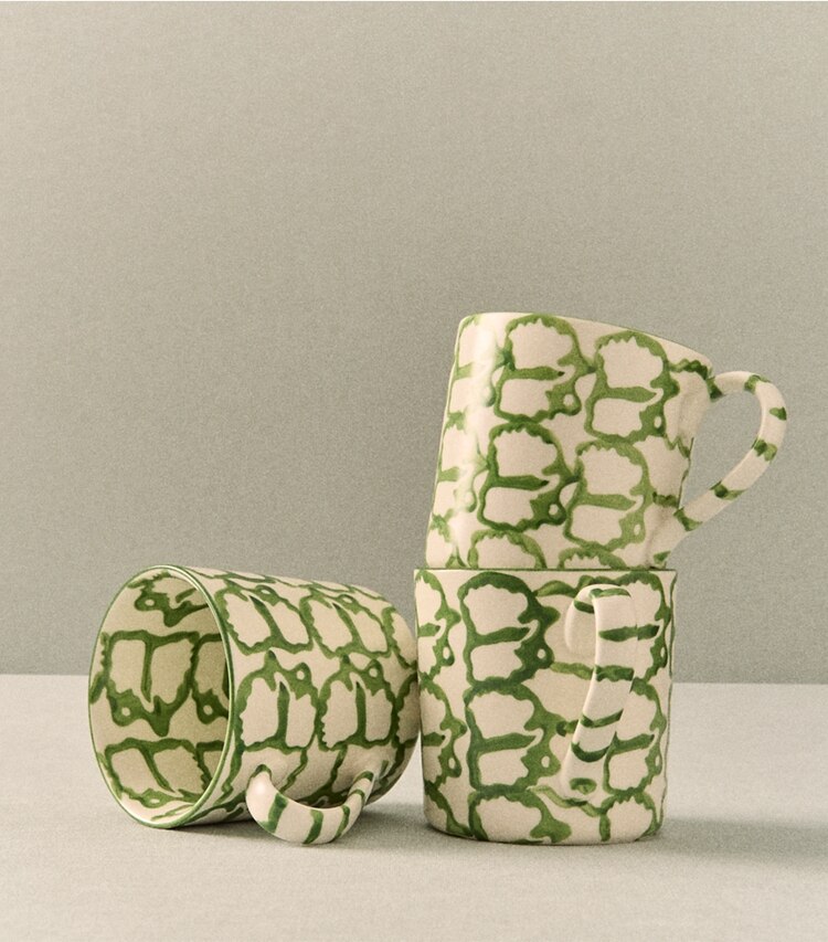 Spongeware Mug, Set of 4