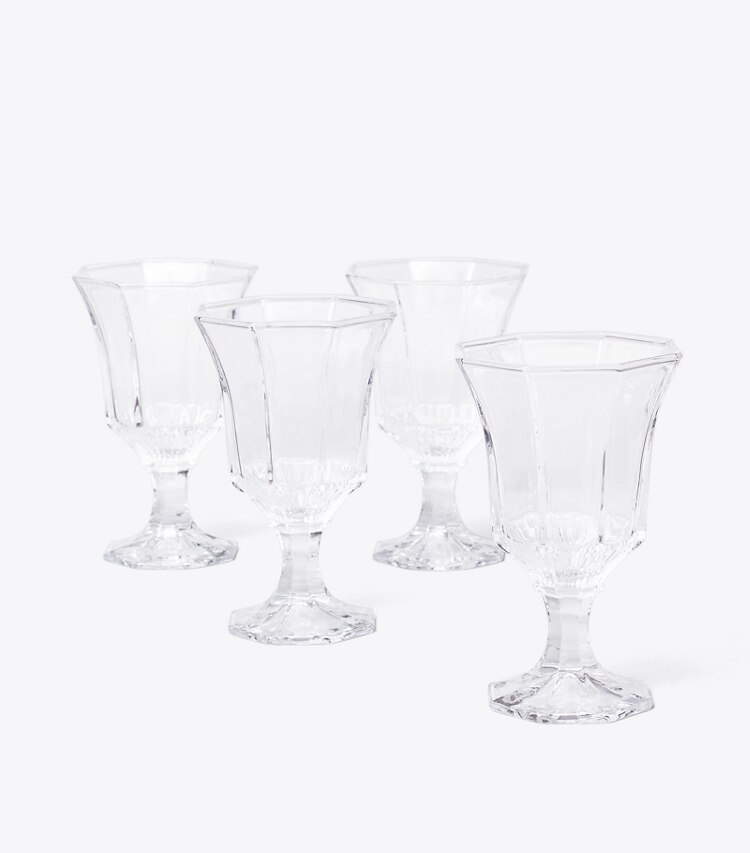 Pressed-Glass Water Glass, Set of 4