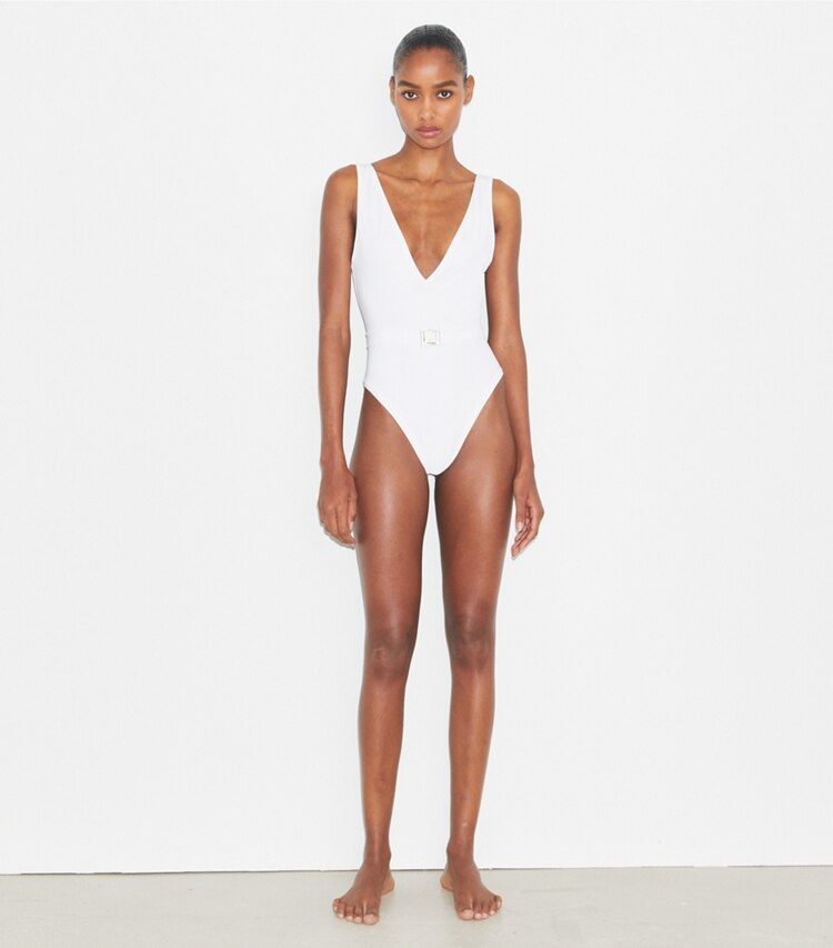 Belted Logo Swimsuit