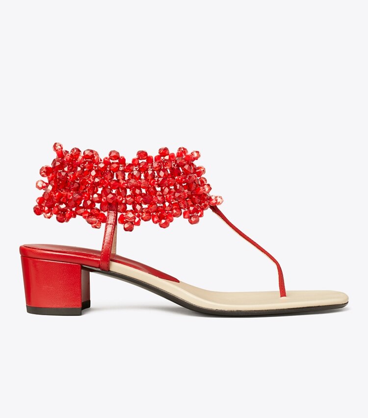 Beaded Heeled Sandal
