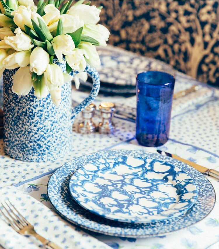 Spongeware Salad Plate, Set of 4