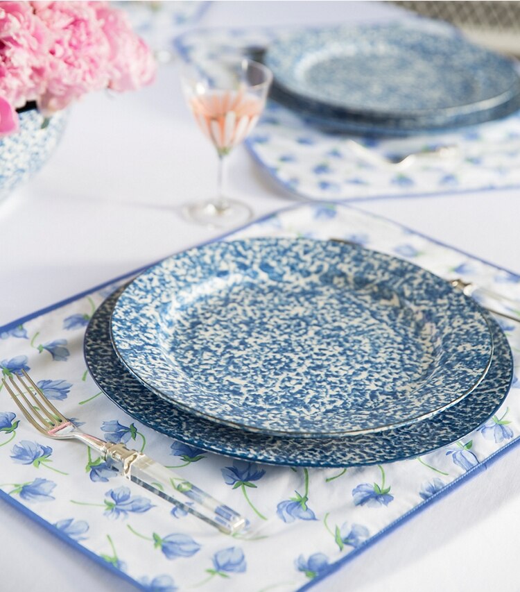 Spongeware Salad Plate, Set of 4