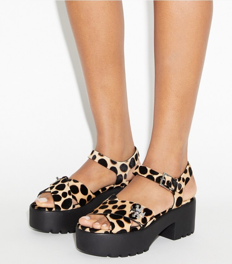 Turnlock Platform Lug Heeled Sandal