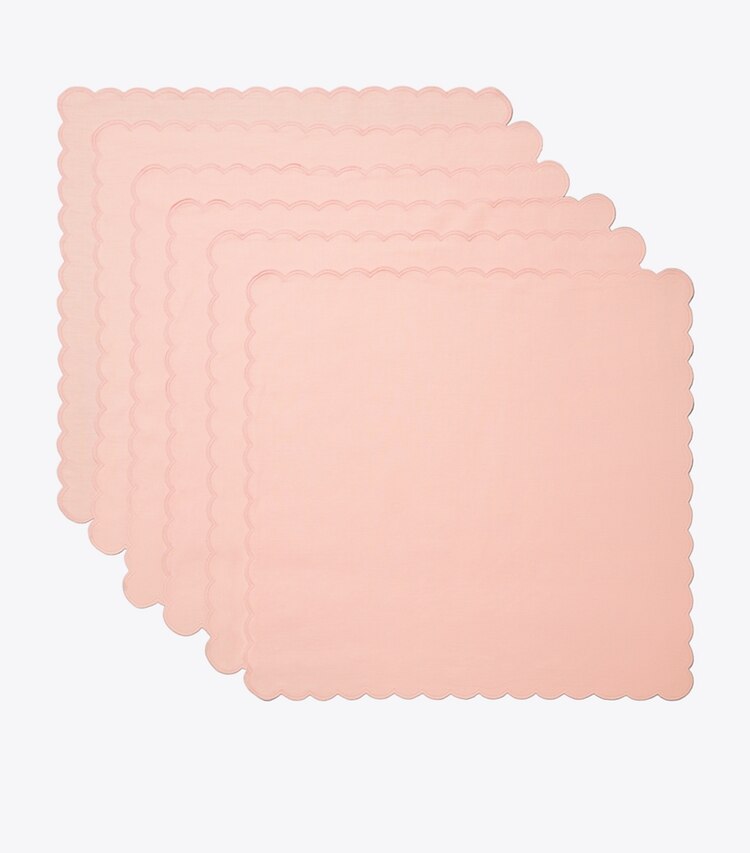 Scalloped Dinner Linen Napkin, Set of 6