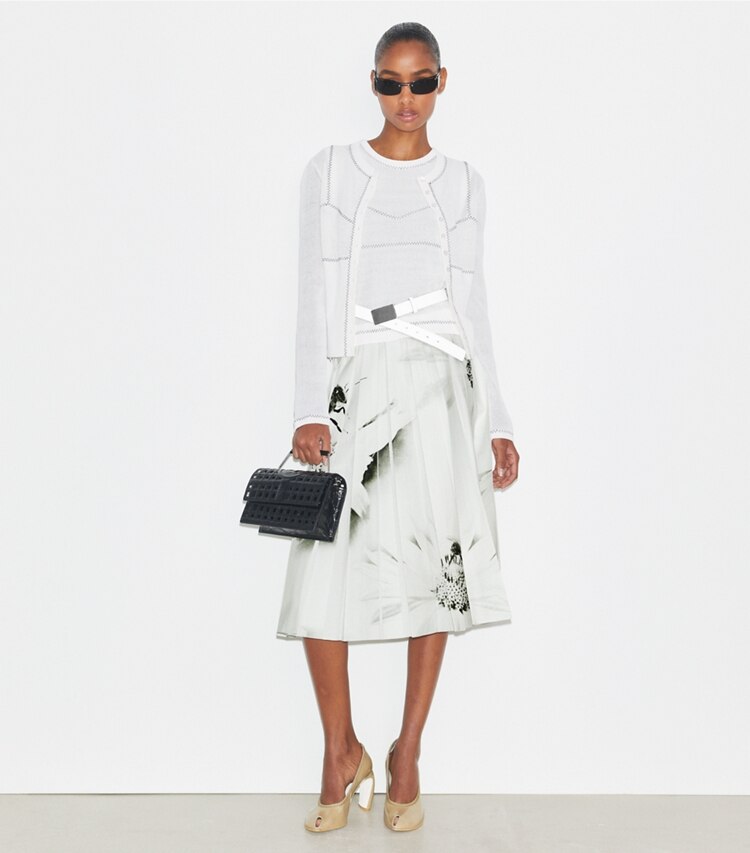 Cotton And Nylon Mesh Cardigan