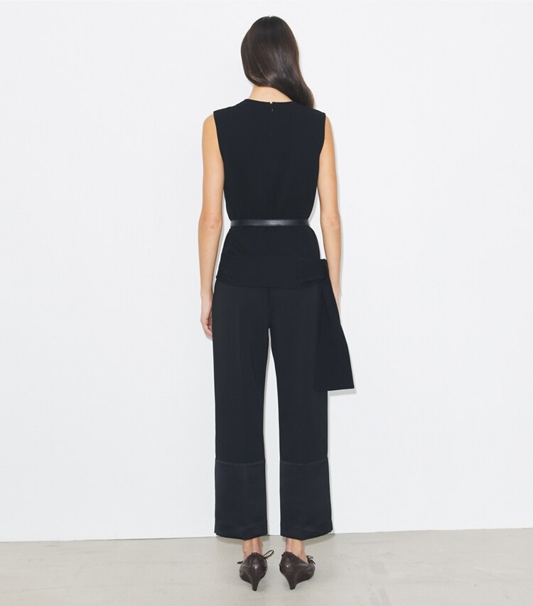 Cropped Crepe Pant