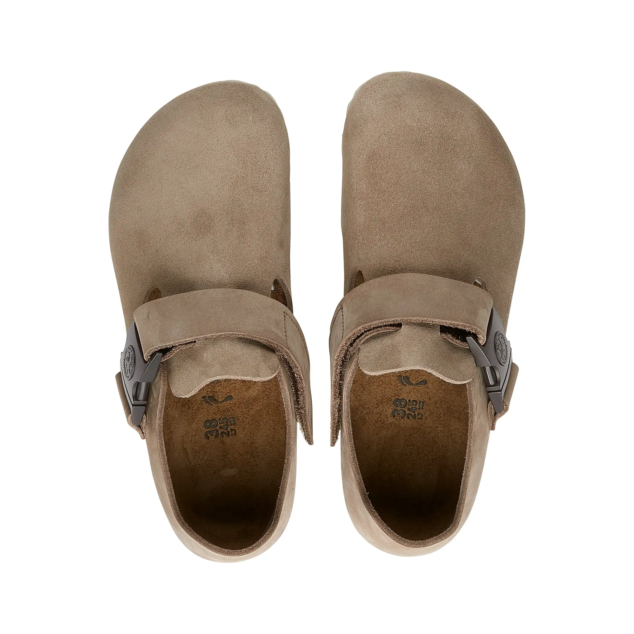 London QR Buckle Taupe Suede Leather
