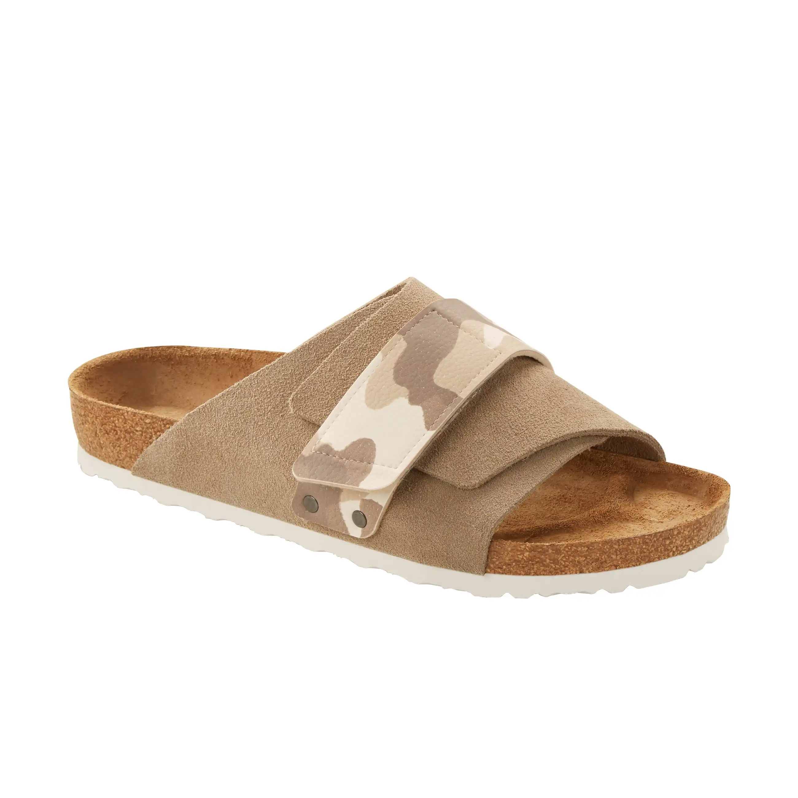 Kyoto Grey Taupe/Camo Almond Suede Leather
