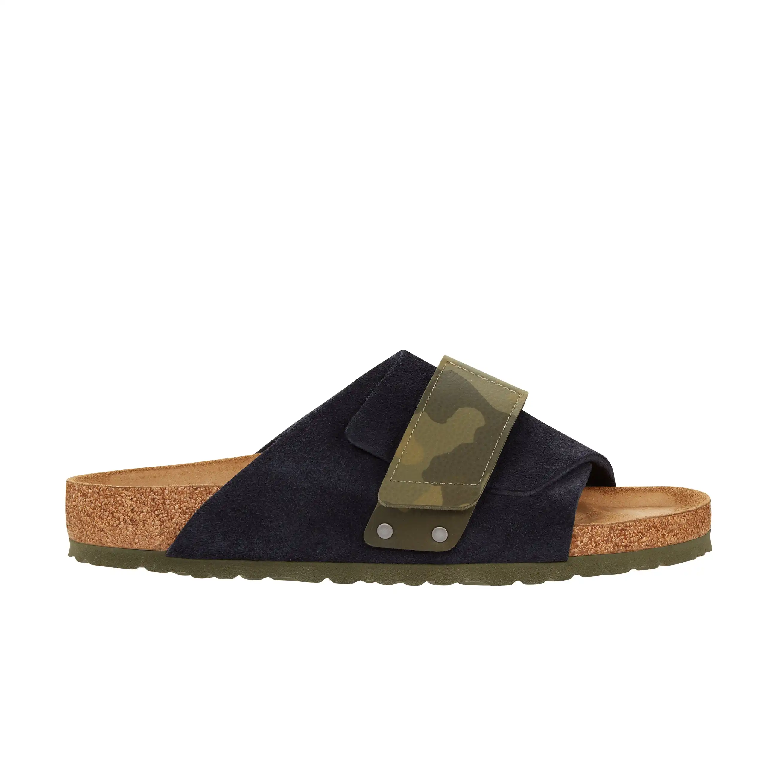 Kyoto Midnight/Camo Green Suede Leather