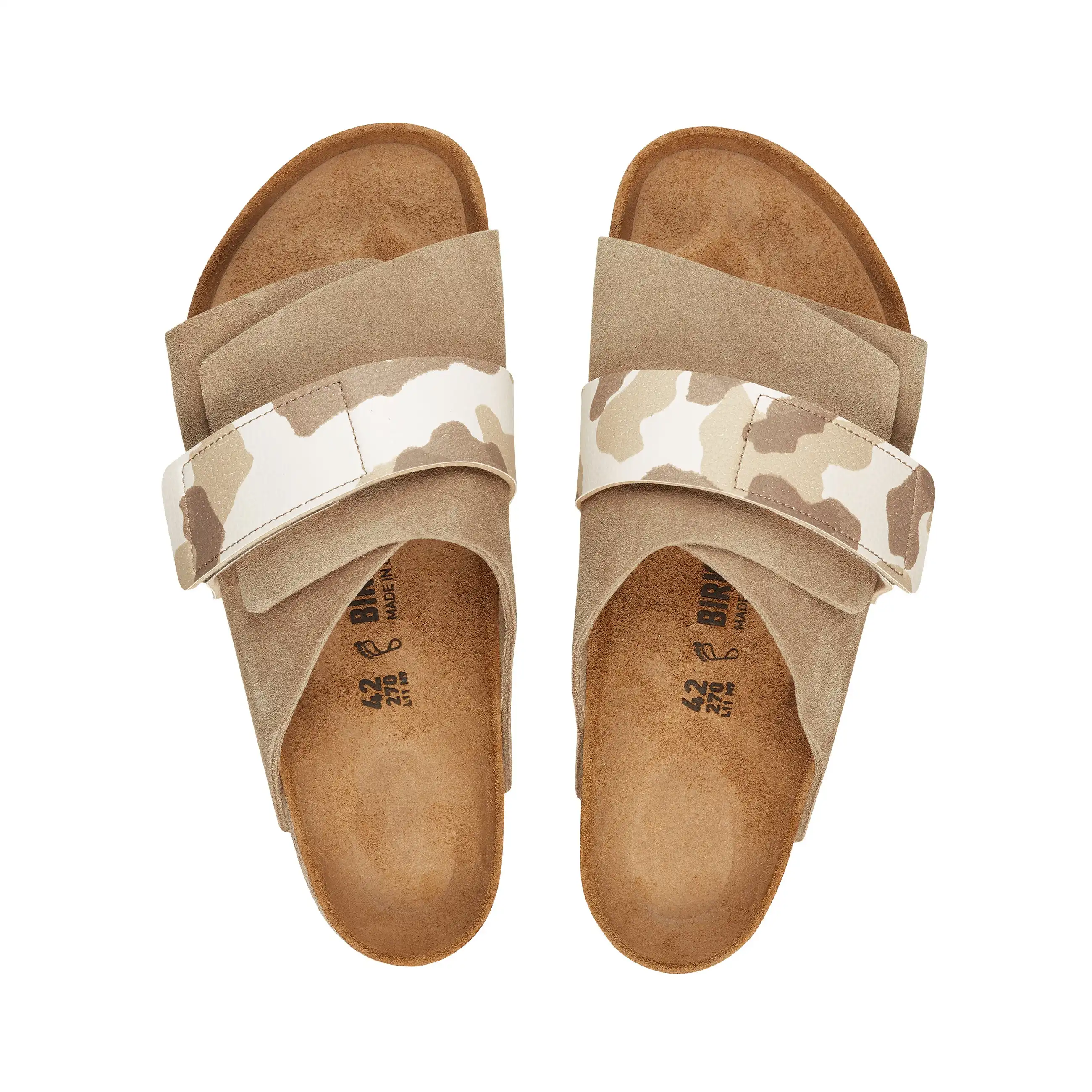 Kyoto Grey Taupe/Camo Almond Suede Leather