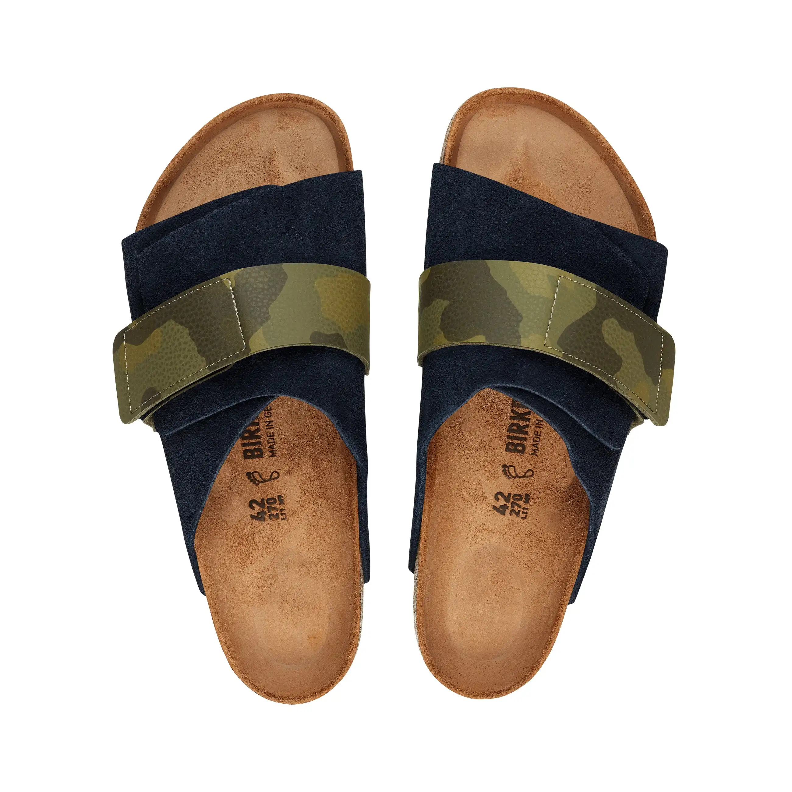 Kyoto Midnight/Camo Green Suede Leather