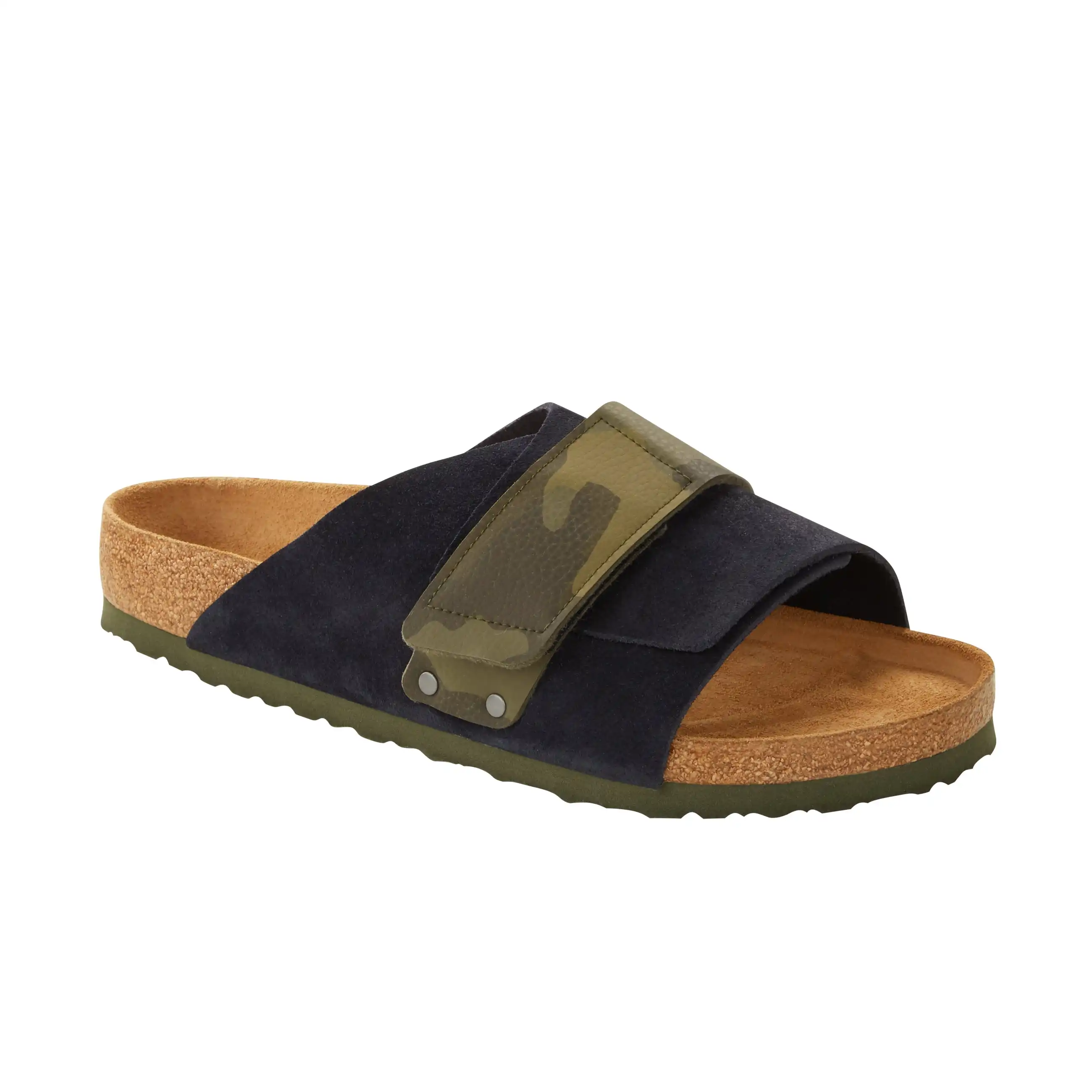 Kyoto Midnight/Camo Green Suede Leather