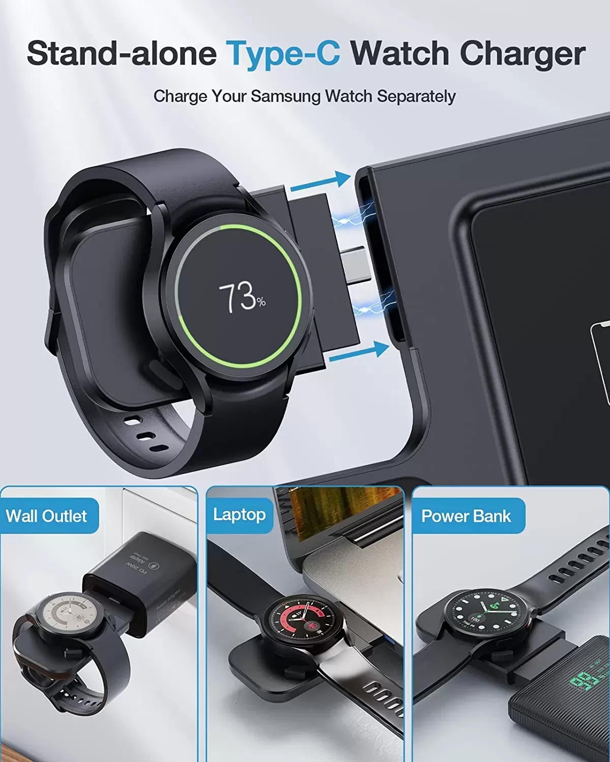 Samsung Wireless Charger, Metmoon 3 in 1 Samsung Charging Station for Galaxy S23 S22 S21 S20 Ultra FE/Note 20 10 9/Z Flip Fold Series, Galaxy Watch 5 Pro/5/4/3/Active 2/1, Buds+/Pro/Live(With Adapter)