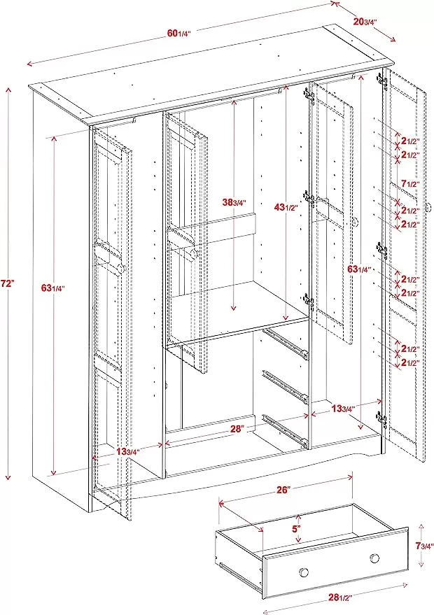 Sonoma 100% Solid Wood Family Wardrobe