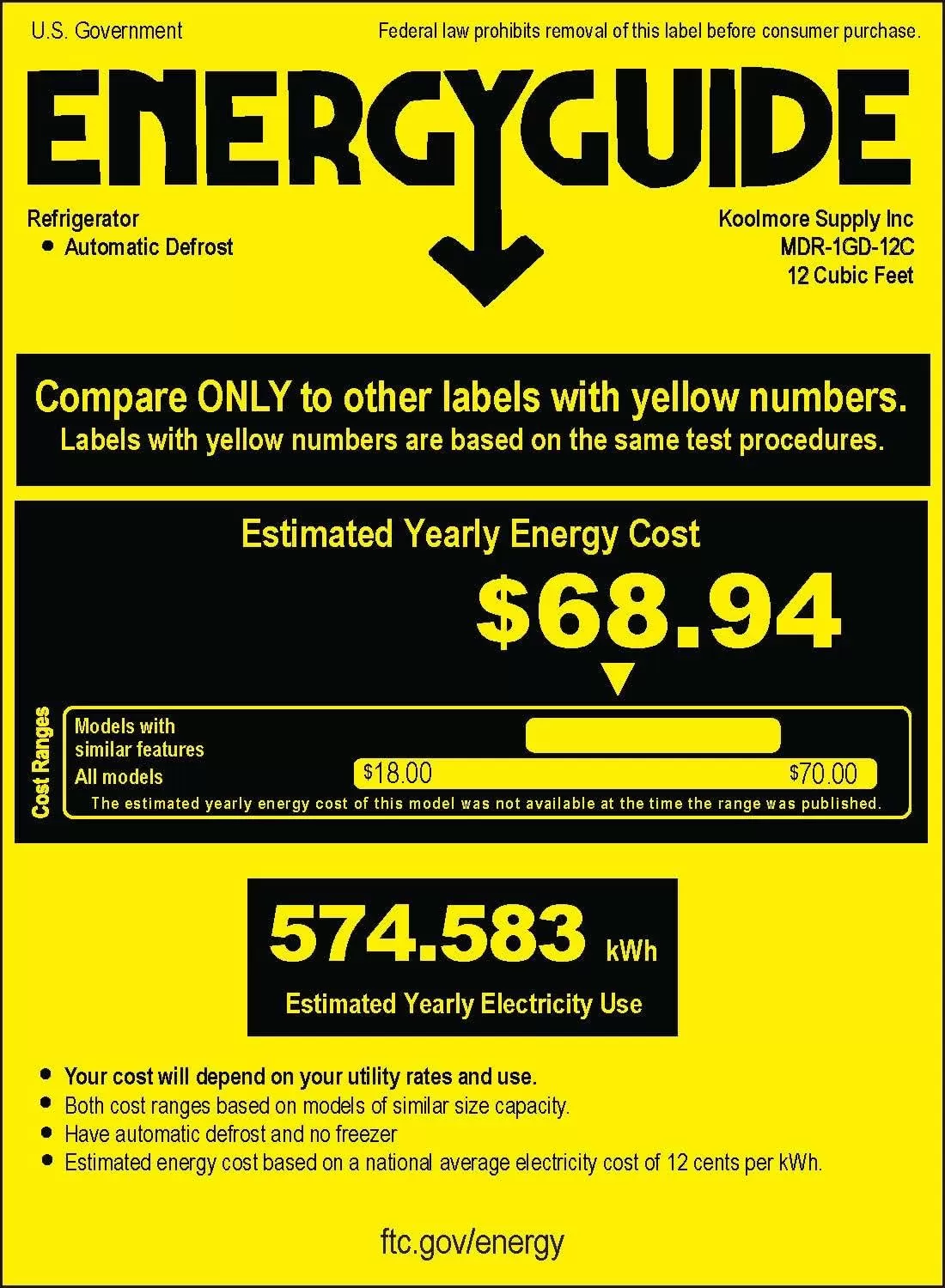 KoolMore Commercial One Glass Door Display Upright Beverage Refrigerator Cooler Merchandiser - 12 Cu. Ft [Black] (MDR-1GD-12C)