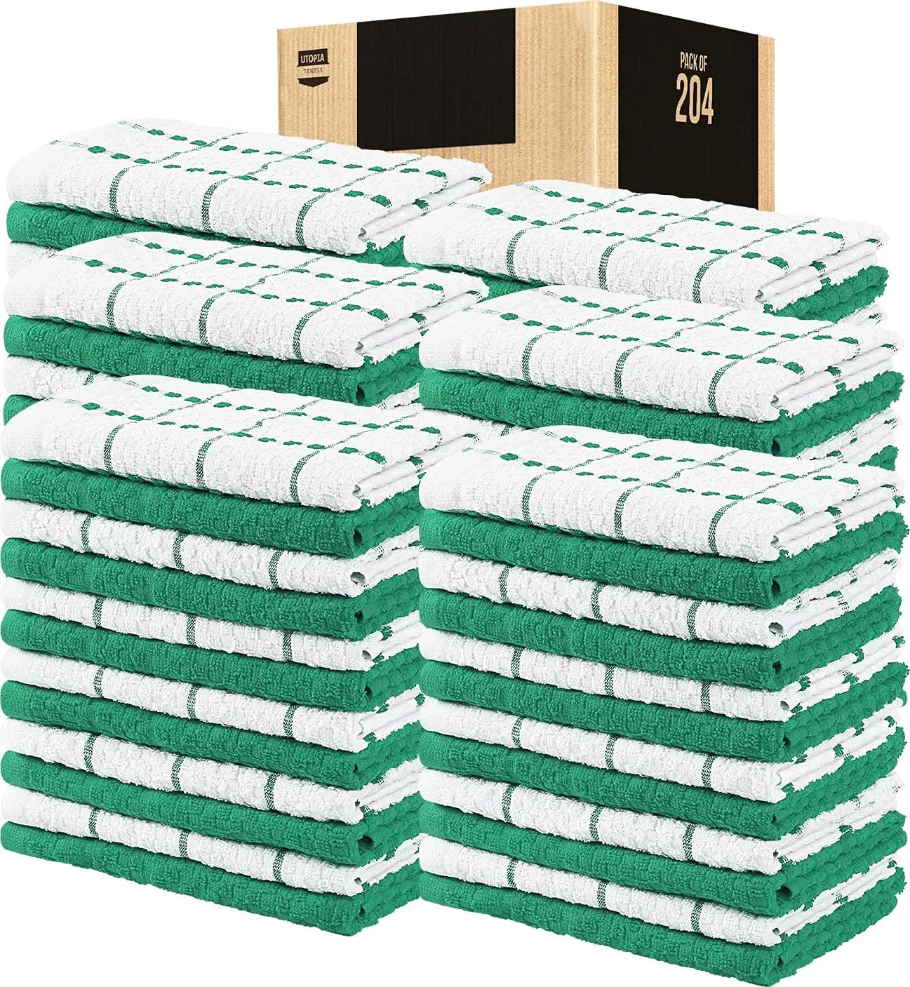 Kitchen Towels 12 Pack, 15 x 25 Inches, 100% Ring Spun Cotton Super Soft and Absorbent Linen Dish Towels, Tea Towels and Bar Towels Set (Black)