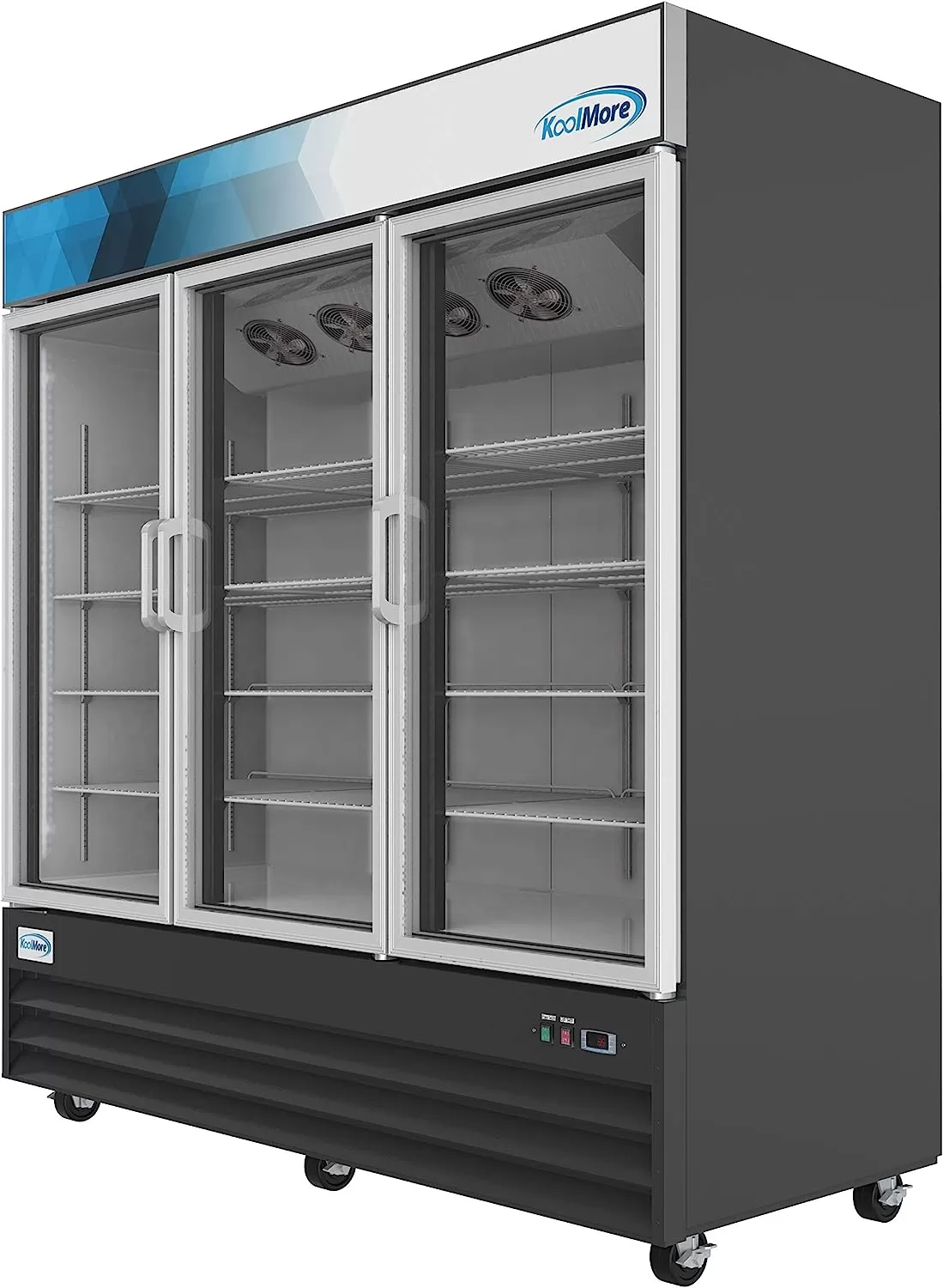 KoolMore Commercial One Glass Door Display Upright Beverage Refrigerator Cooler Merchandiser - 12 Cu. Ft [Black] (MDR-1GD-12C)