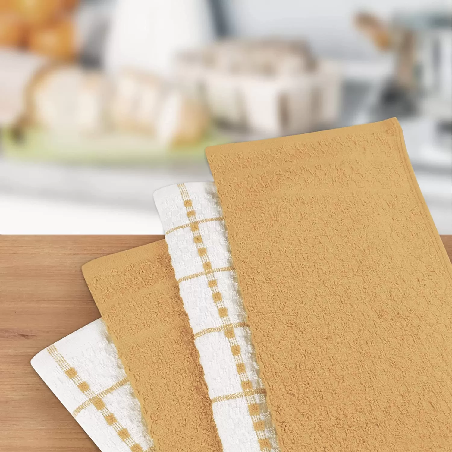 Kitchen Towels 12 Pack, 15 x 25 Inches, 100% Ring Spun Cotton Super Soft and Absorbent Linen Dish Towels, Tea Towels and Bar Towels Set (Black)
