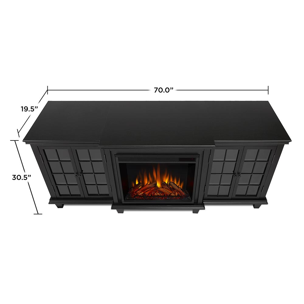 Marlowe Electric Fireplace Entertainment Center in Black