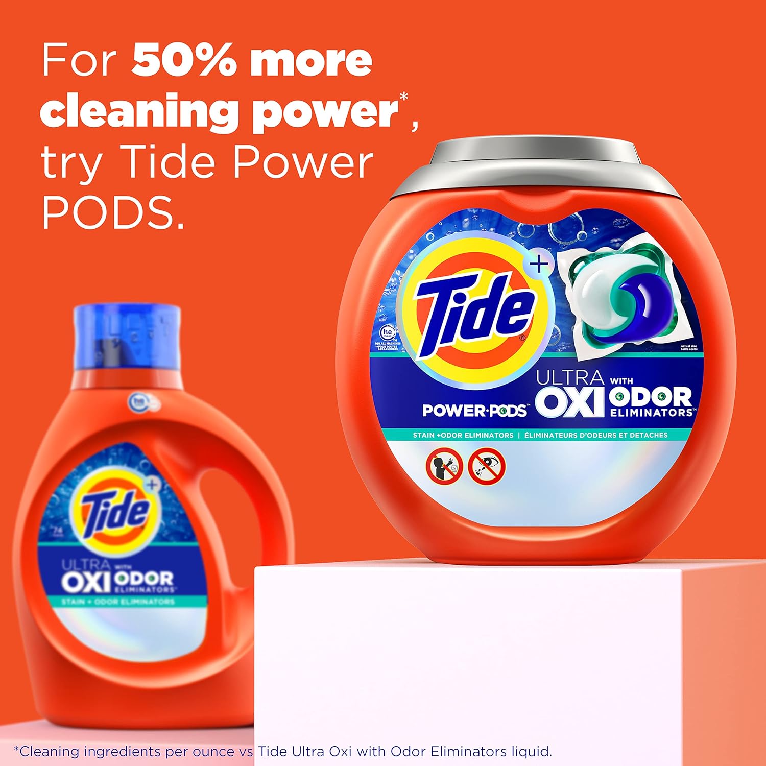 Tide Ultra OXI with Odor Eliminators Liquid Laundry Detergent, 115 oz, For Visible and Invisible Dirt