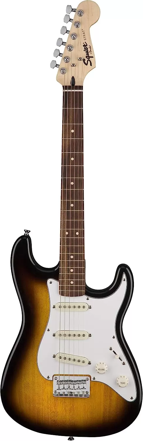 Fender Squier Stratocaster - Sunburst Bundle with Frontman 10G Amp, Gig Bag, Instrument Cable, Tuner, Strap, Picks, Fender Play Online Lessons, Instructional Book, and Austin Bazaar Instructional DVD