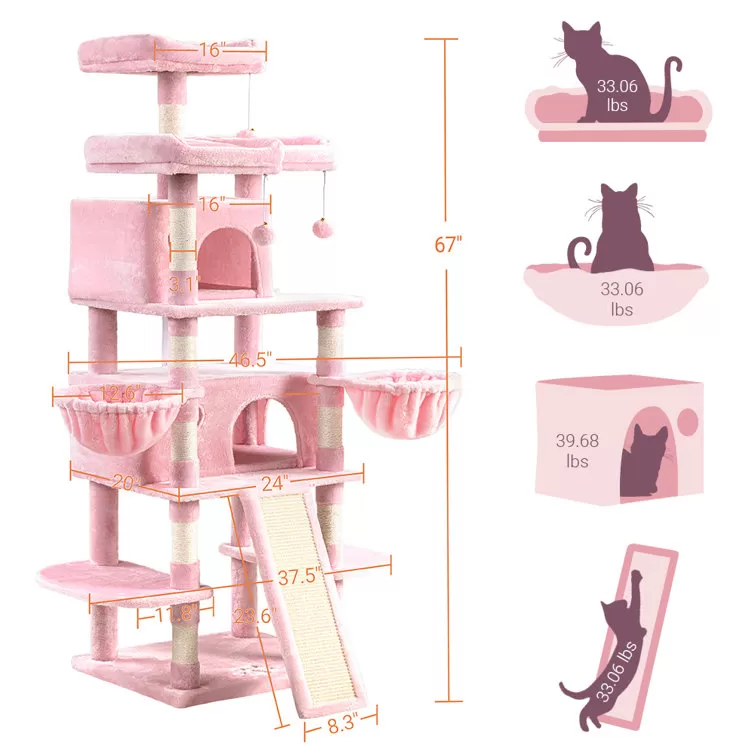 Lima Pet Heavy Duty 68 Inch Multi-Level Cat Tree