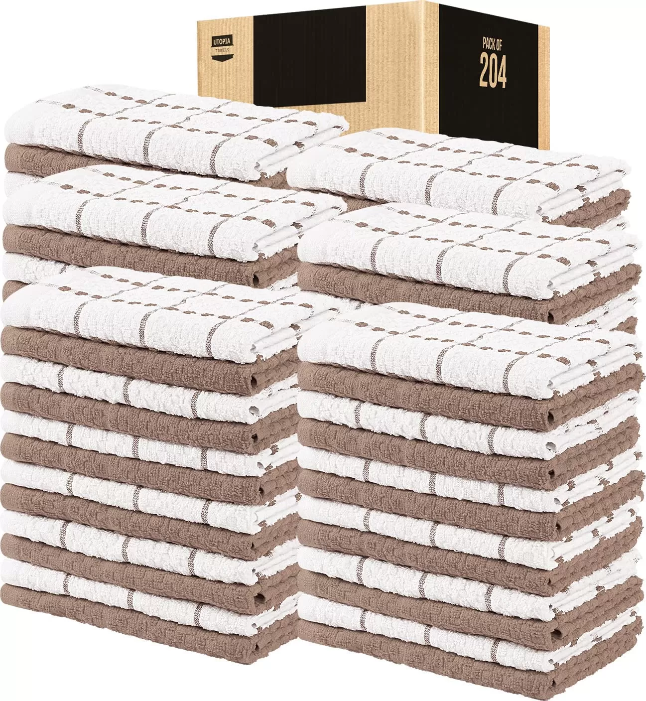 Kitchen Towels 12 Pack, 15 x 25 Inches, 100% Ring Spun Cotton Super Soft and Absorbent Linen Dish Towels, Tea Towels and Bar Towels Set (Black)
