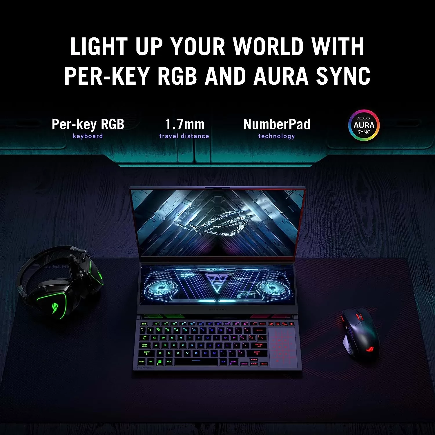 ASUS ROG Zephyrus Duo 16 (2022) Gaming Laptop, 16” Mini LED 240Hz/3ms, QHD 16:10 Display, 100% DCI-P3, NVIDIA GeForce RTX 4080, AMD Ryzen 9 7945HX, 32GB DDR5, 1TB SSD, Windows 11 Pro, GX650PZ-XS96