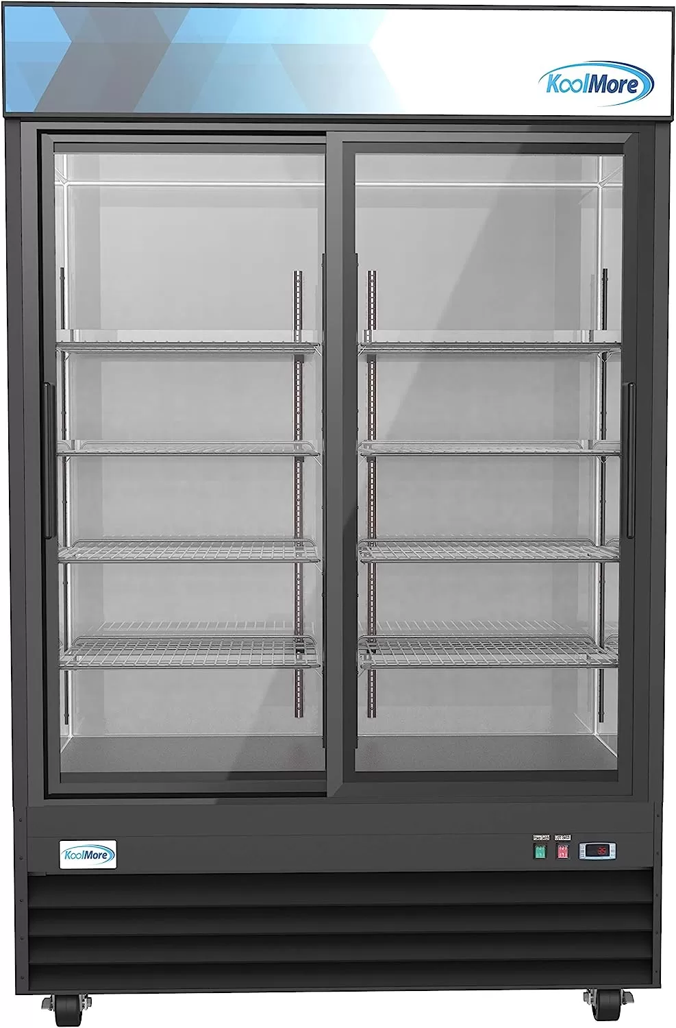 KoolMore Commercial One Glass Door Display Upright Beverage Refrigerator Cooler Merchandiser - 12 Cu. Ft [Black] (MDR-1GD-12C)