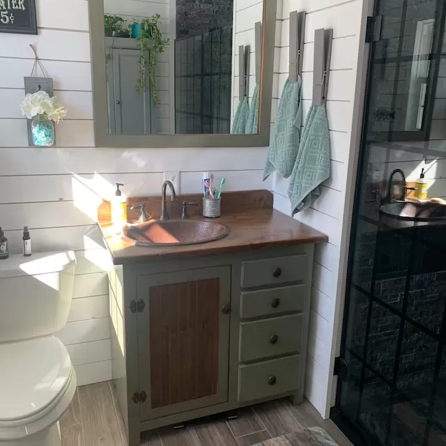 Rustic Farmhouse Vanity - Copper Sink - 42