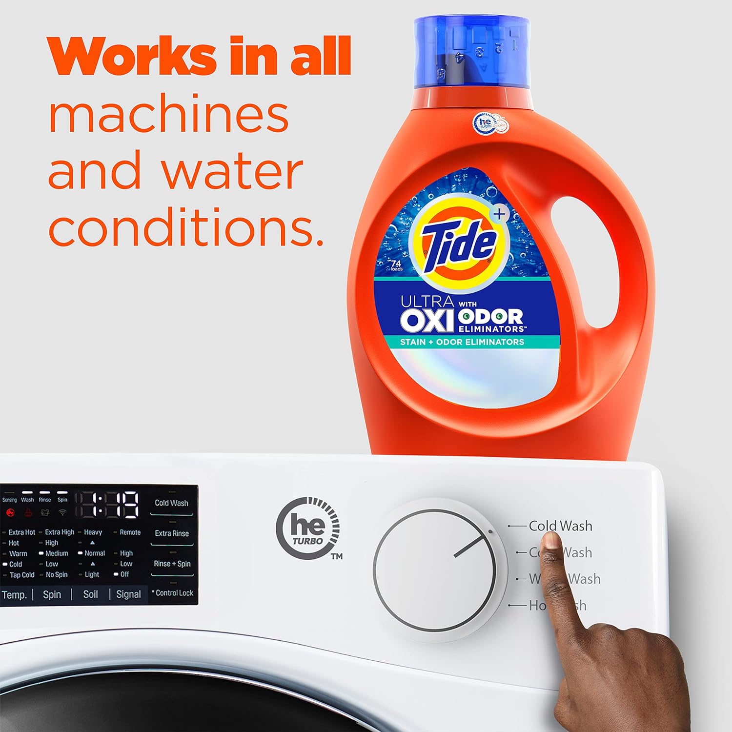 Tide Ultra OXI with Odor Eliminators Liquid Laundry Detergent, 115 oz, For Visible and Invisible Dirt