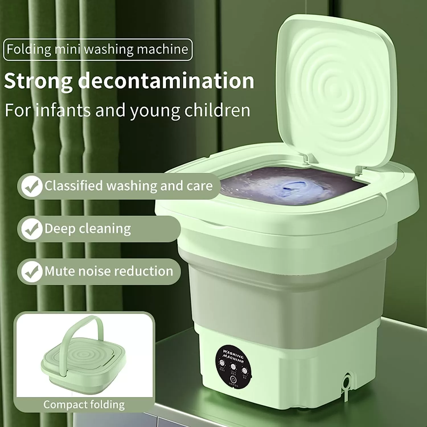 Portable Washing Machine, High Capacity Mini Washer with 3 Modes Deep Cleaning Half Automatic Washt, Foldable Washing Machine with Soft Spin Dry for Socks, Baby Clothes, Towels, Delicate Items (Purple)