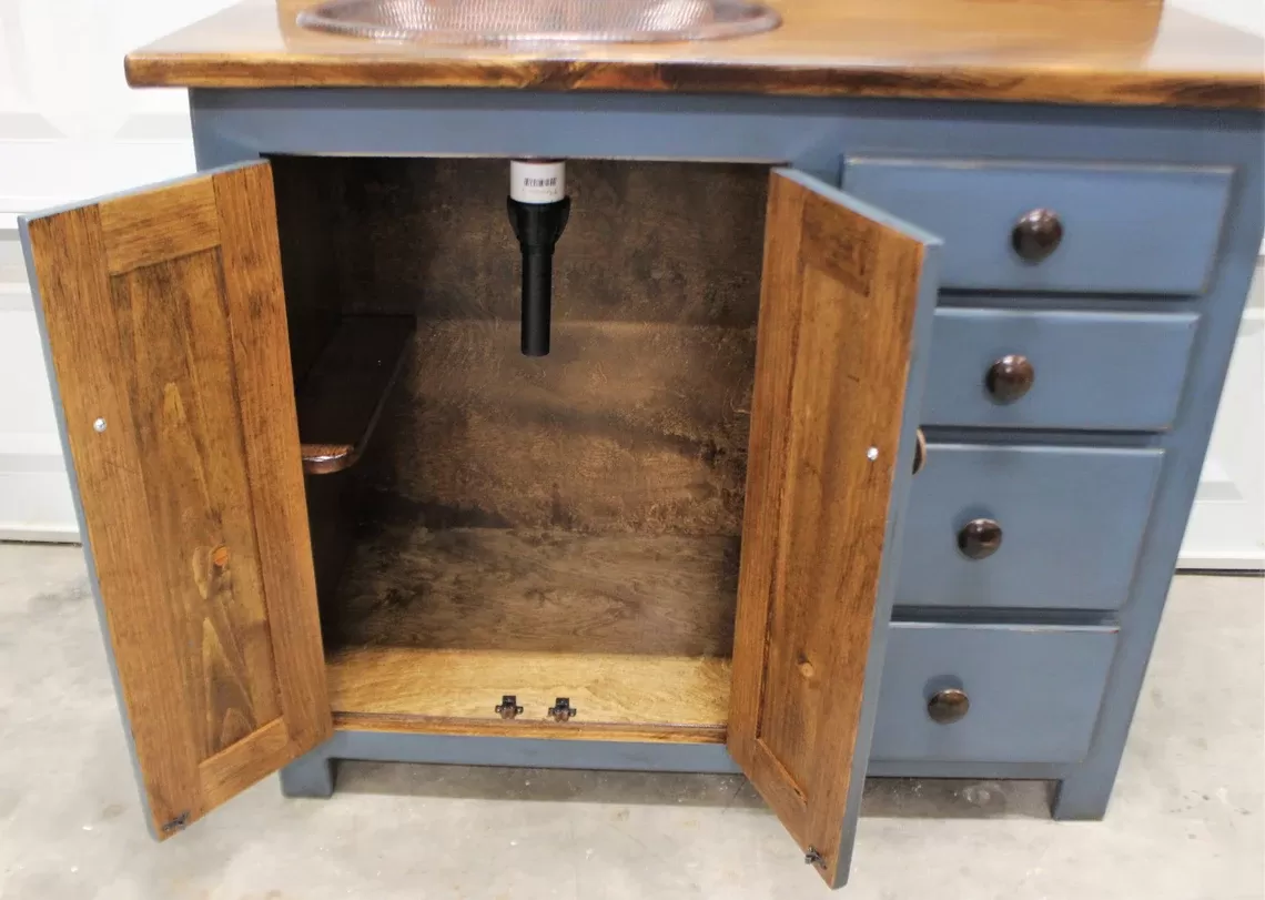 Rustic Farmhouse Vanity - Copper Sink - 42