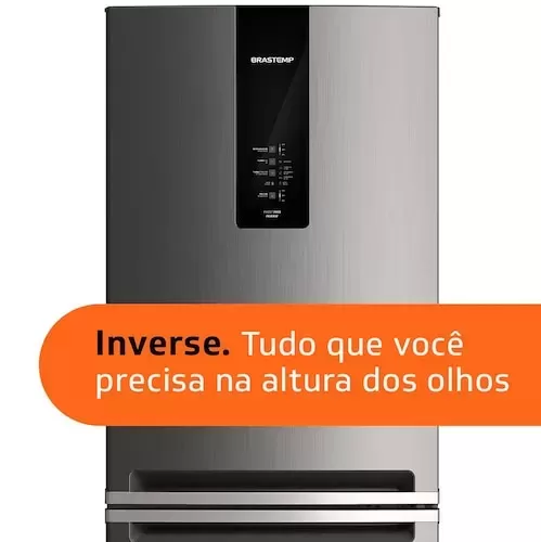 Brastemp BRE57AK Frost Free Refrigerator with Turbo Ice Inverse - 443L