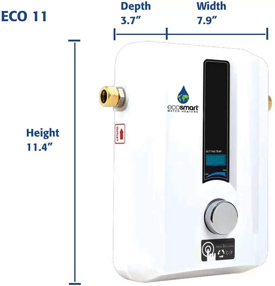 EcoSmart ECO 11 Electric Tankless Water Heater, 13KW at 240 Volts with Patented Self Modulating Technology