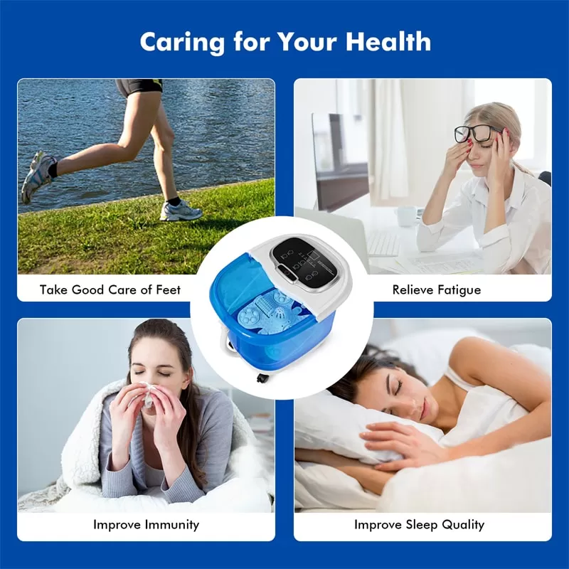 Portable Foot Spa Bath Motorized Massager with Heat Function Water Shower Shiatsu Massage Balls Time & Temper Control