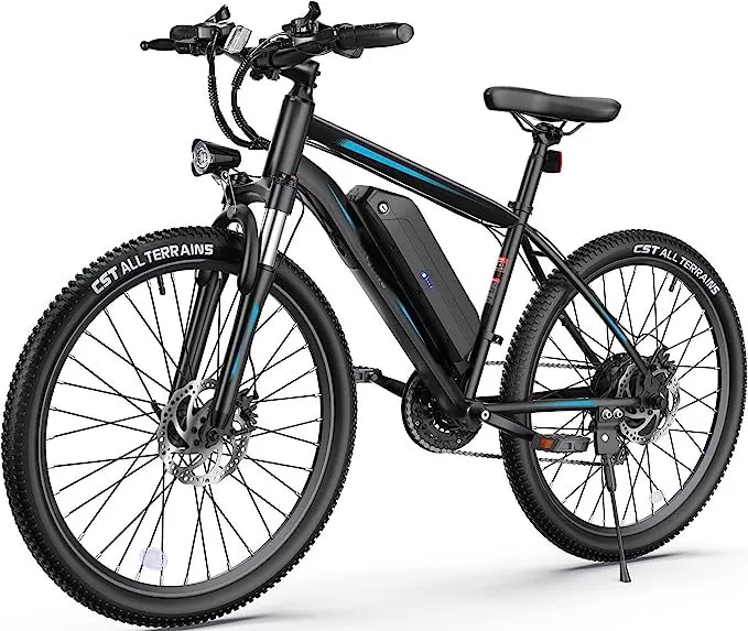 27.5'' E-Bikes with 500W Motor, 21.6MPH Mountain Bike with Lockable Suspension Fork, Removable Battery, Professional 21 Speed Gears Bicycle