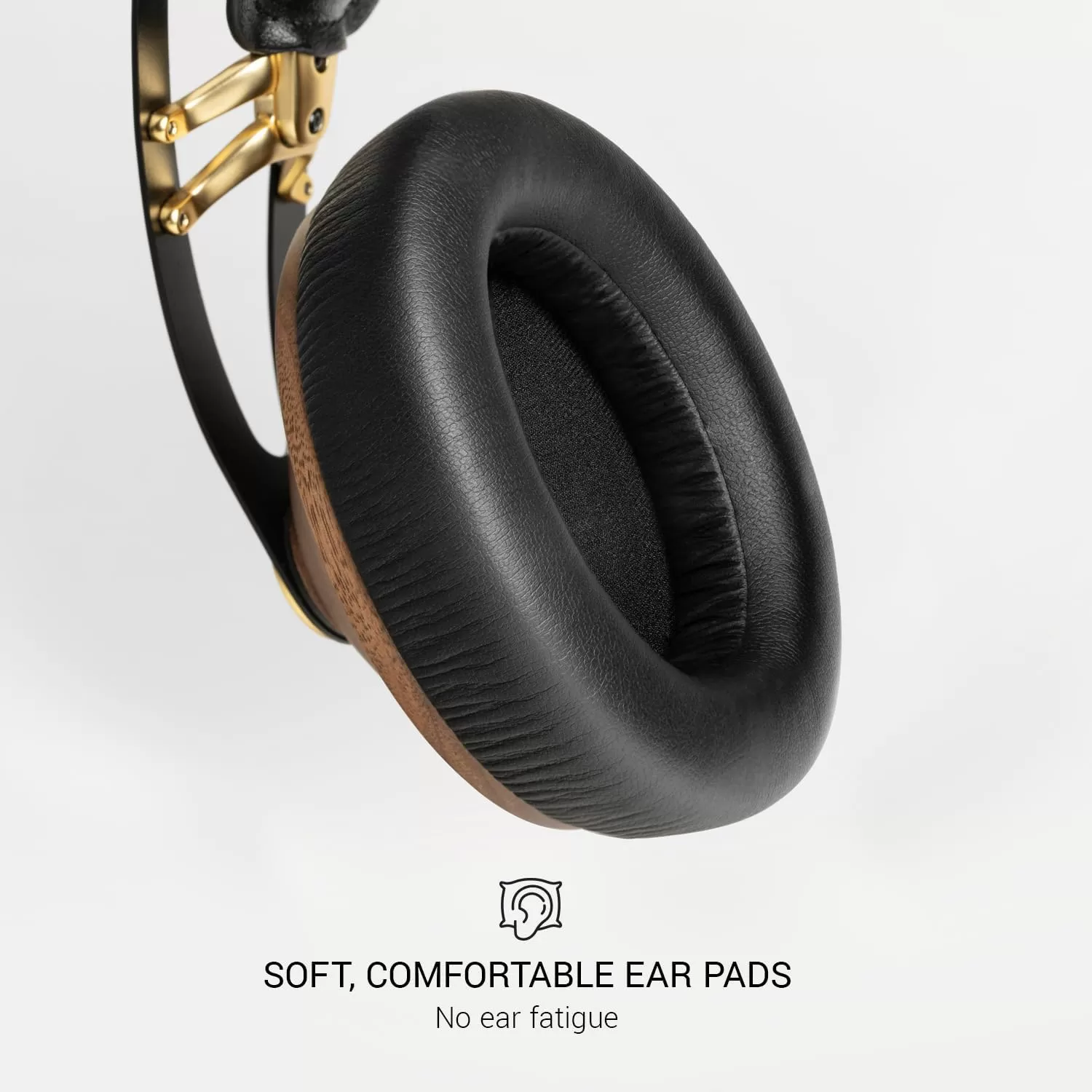 Meze 99 Classics Walnut Gold | Wired Wooden Closed-Back Headset for Audiophiles | Over-Ear Headphones with Mic and Self Adjustable Headband