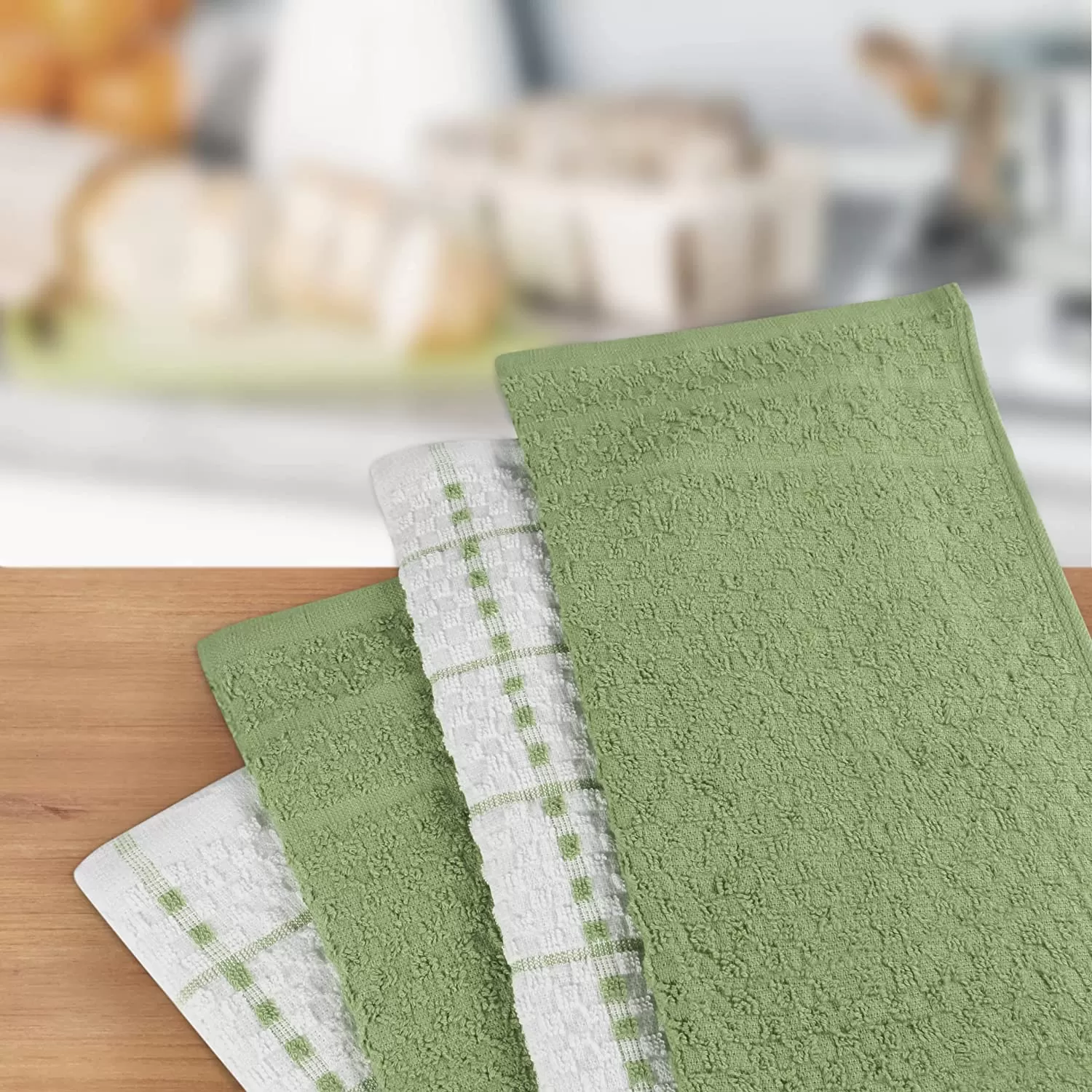 Kitchen Towels 12 Pack, 15 x 25 Inches, 100% Ring Spun Cotton Super Soft and Absorbent Linen Dish Towels, Tea Towels and Bar Towels Set (Black)